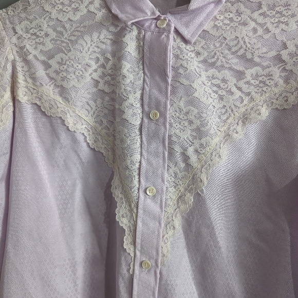 NWT Vintage Karman Western button up with lace Womens shirt size 13/14 - Picture 3 of 8